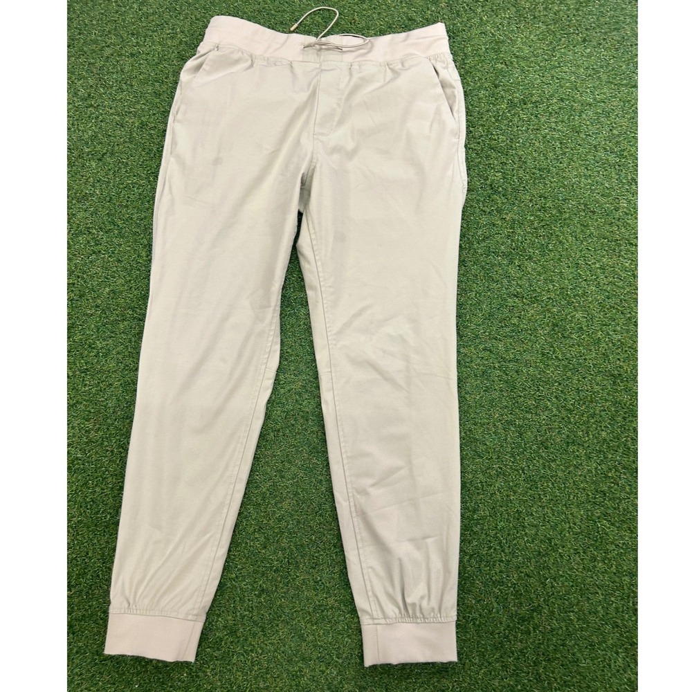 Alfani Mens Tan Khaki Tech Jogger Pants Size Medium Drawstring Elastic Waist